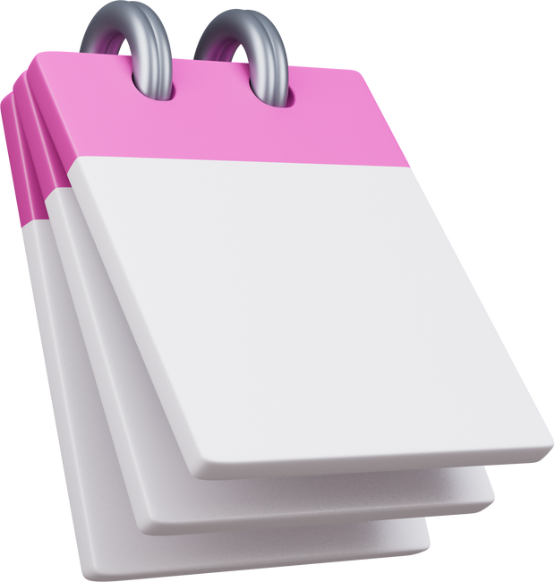 Desk calendar icon isolated 3d render Illustration